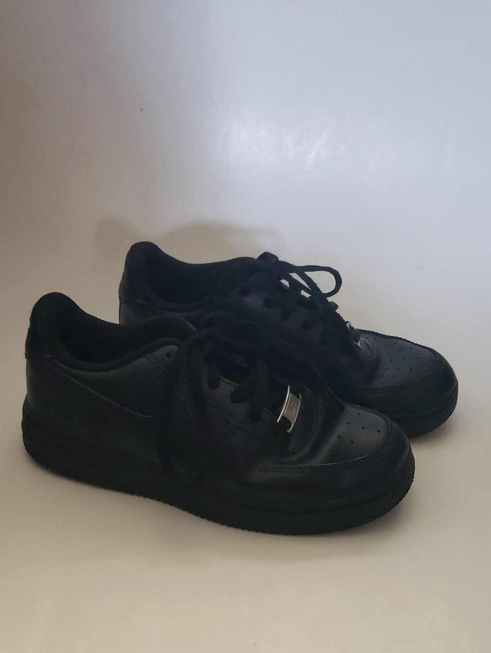 Nike Air Force 1 Low All Black Sneakers Youth Size 2Y AF1